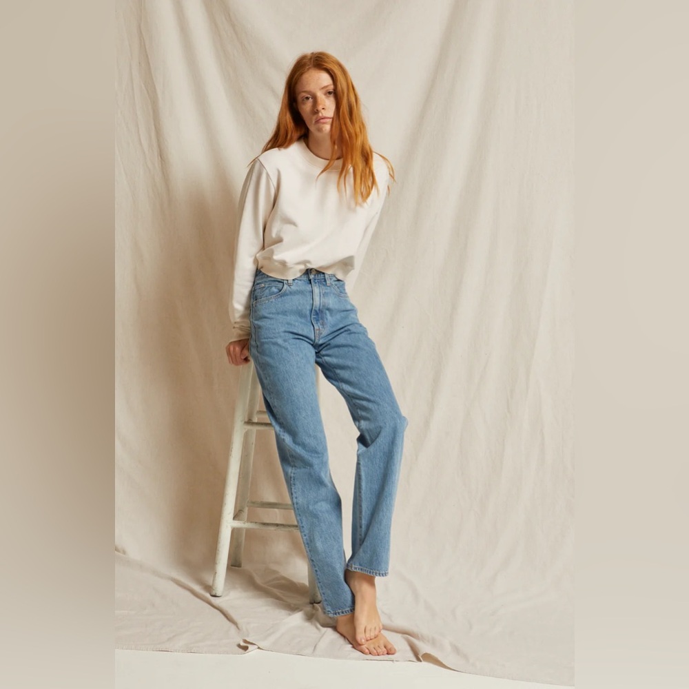 Perfectwhitetee Mandy Cropped Crewneck Sweatshirt - Sugar
